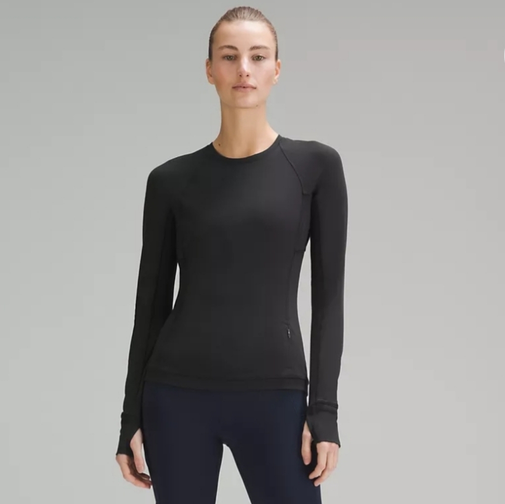 Lululemon Athletica Black It's Rulu Long Sleeve Top size 10 Running Black NWT!